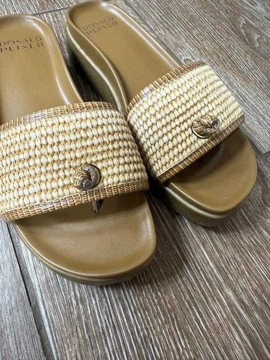 Donald J. Pliner Farrah Natural Woven Slide Sandals- 7.5 - Picture 6 of 9